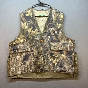 Game Winner Sportswear Vest Mens XL Brown Camo Hunting Pockets Button Game Bag